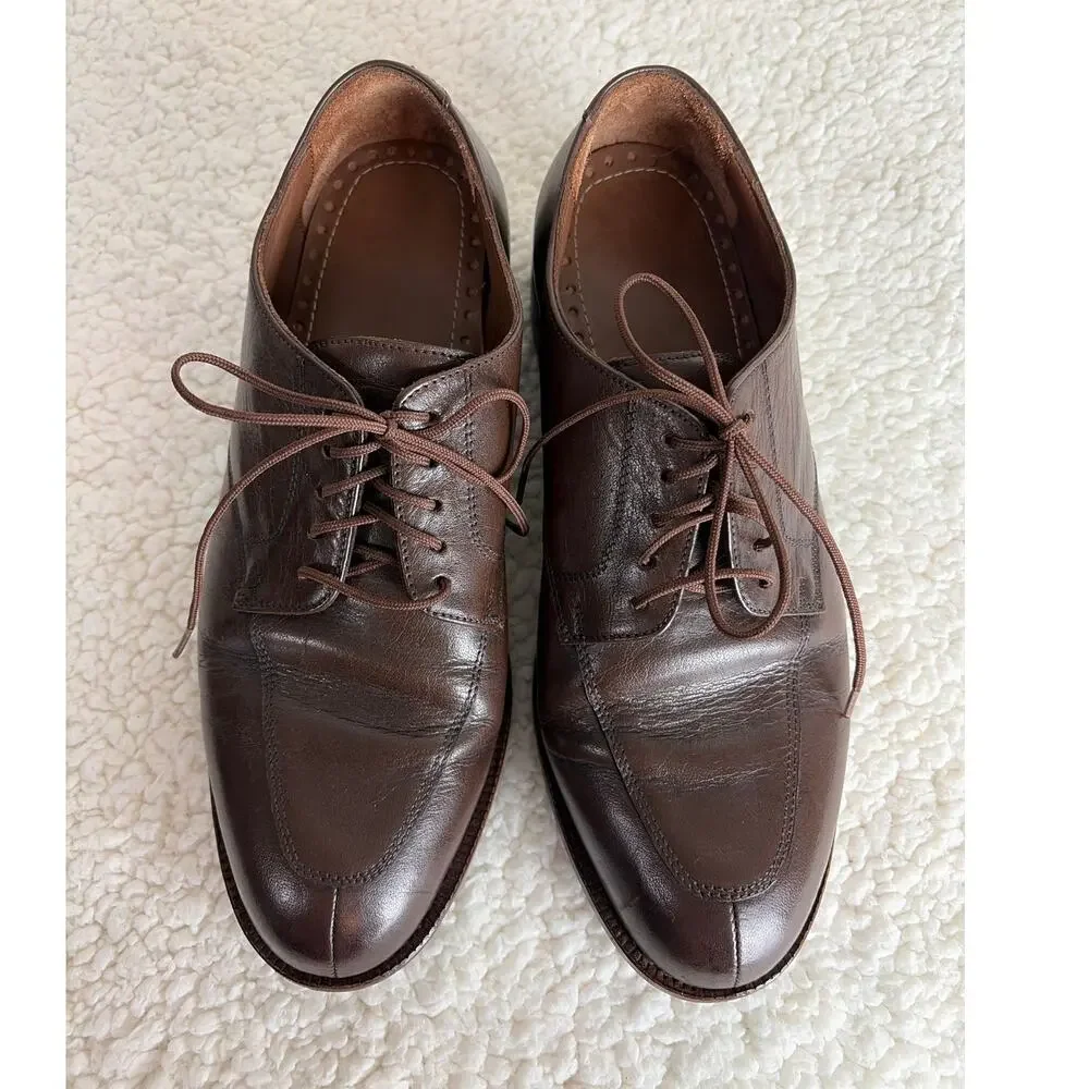 Als Attire Handmade Mens Oxford Shoes Size 8.5-9 Brown Leather One of a Kind